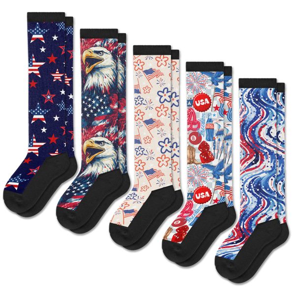 All American EasyStretch™ Socks 5-Pack Bundle